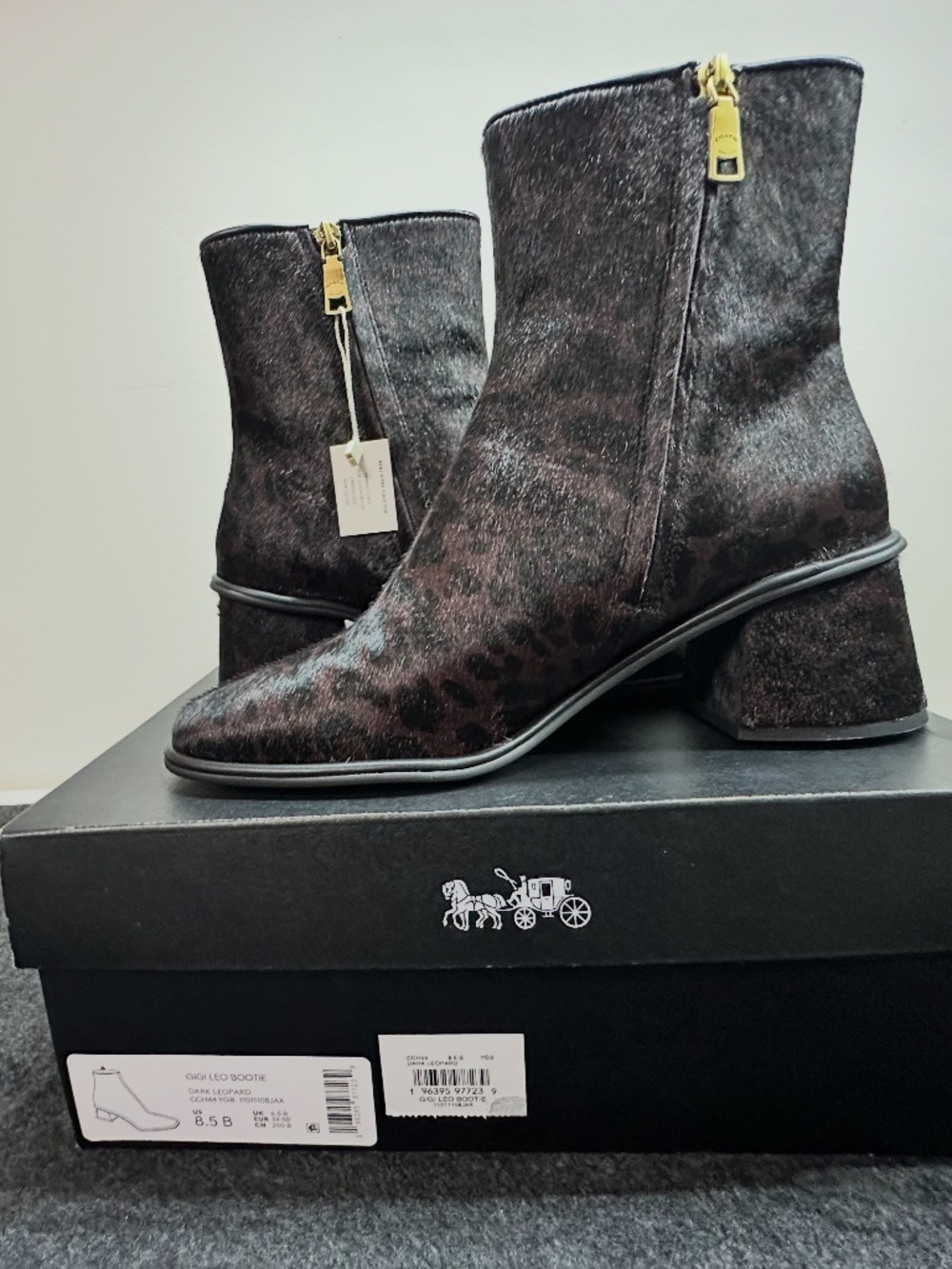 NWT Coach Gigi Leo Bootie in Dark Leopard CCH44 Size 8.5